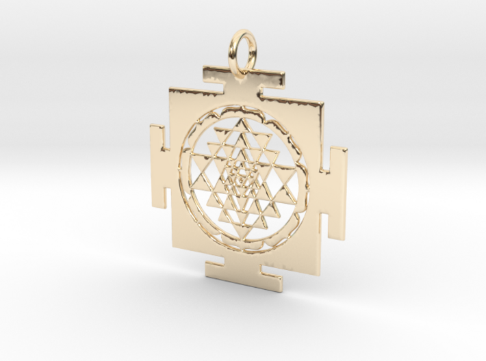 Sri Yantra in traditional setting 40mm 3d printed