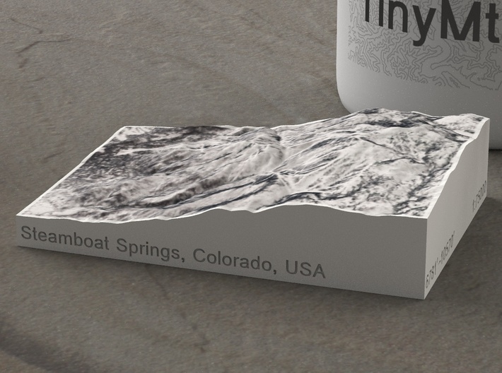 Steamboat in Winter, Colorado, USA, 1:75000 3d printed 
