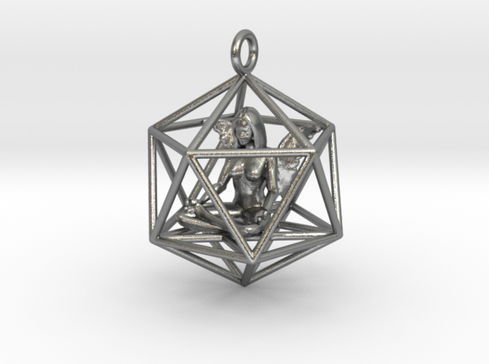 Angel in Icosahedron 35mm 3d printed