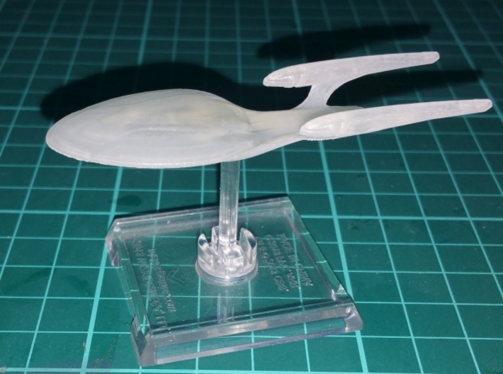Odyssey Class 1/15000 Attack Wing x2 3d printed Smooth Fine Detail Plastic. 1/14000 version, mounted on a small Attack Wing base.