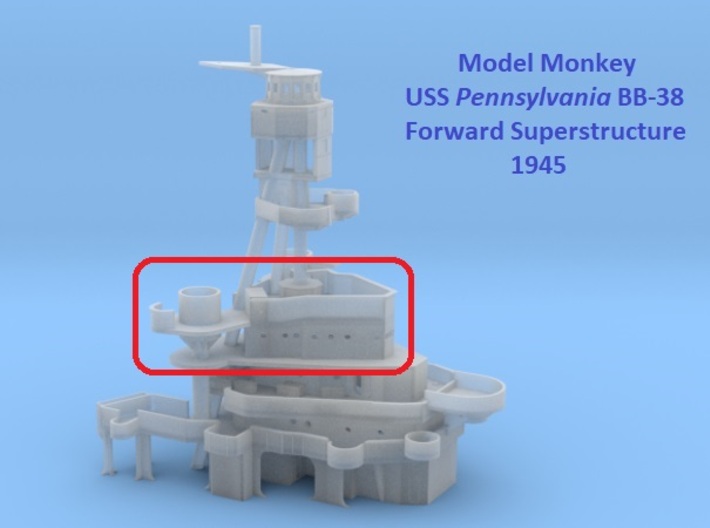 1/200 Pennsylvania Superstructure 1945 part 4 of 5 3d printed