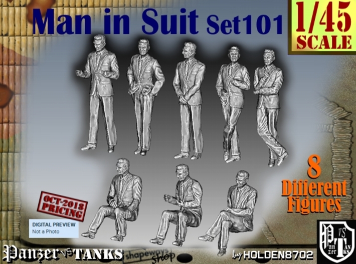 1/45 Man in Suit Set101 3d printed