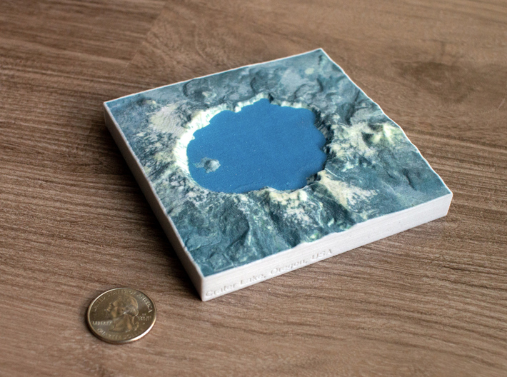 Crater Lake, Oregon, USA, 1:150000 Explorer 3d printed 