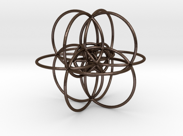 24-cell, stereographic projection, steel 3d printed