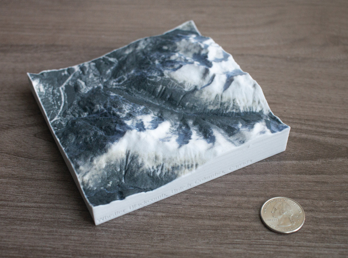 Whistler Blackcomb, BC, Canada, 1:100000 3d printed 