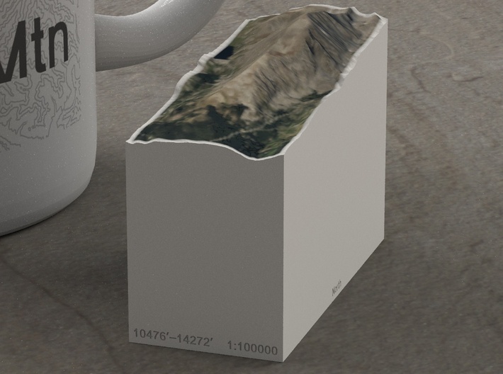 Quandary Peak, Colorado, USA, 1:100000 Explorer 3d printed 