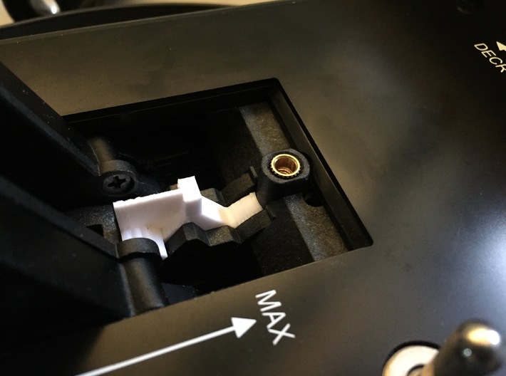 Thrustmaster Warthog - Push Through AB Detent 3d printed Photo shows placement of detent only. Image is pictured with Viggen detent. Refer to 3D model for actual detent type.