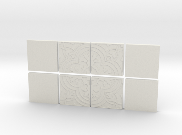 Dollhouse Floor Tiles With Art Deco Stamp 3d printed