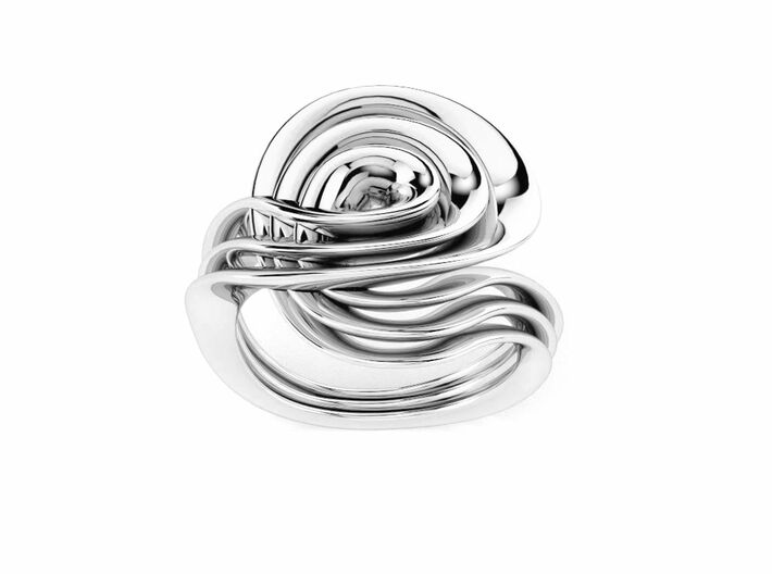 Masalla Curved Ring 3d printed silber ring drei