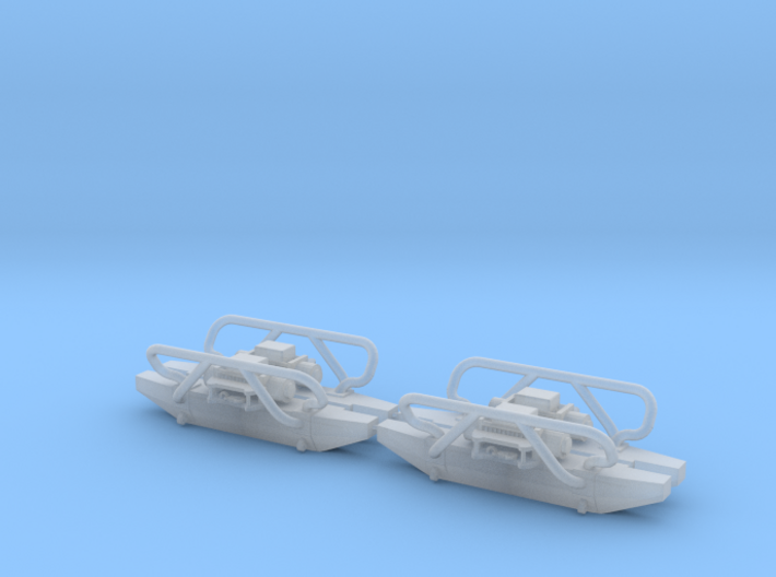 Set of 4 - Offroad Bumper with Winch in 1/64 scale 3d printed