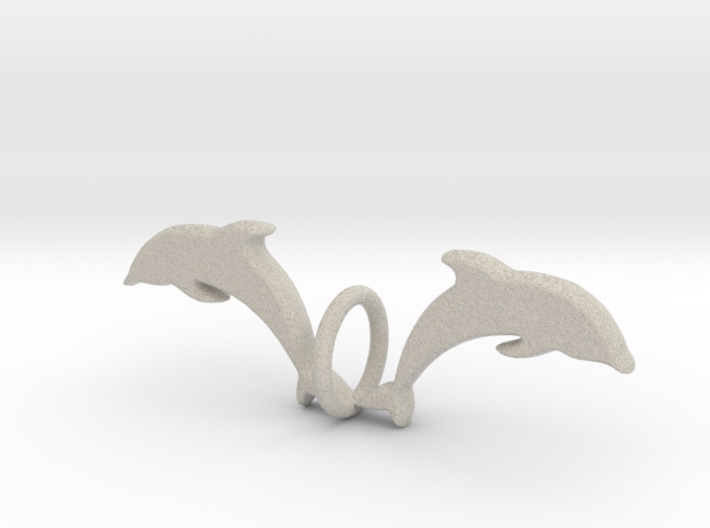 Twin Dolphin Pendant 3d printed