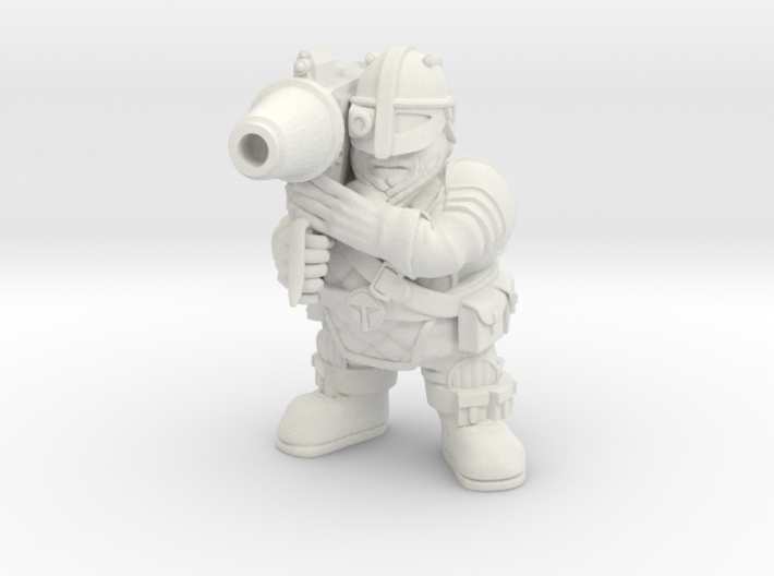Space Dwarf Missle-launcher 3d printed