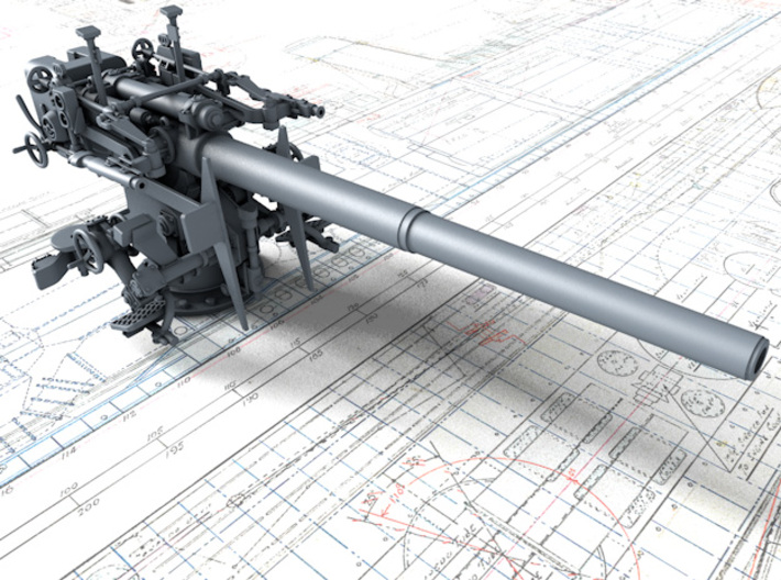 1/35 DKM 12.7 cm/45 (5") SK C/34 Gun x1 3d printed 3D render showing product detail