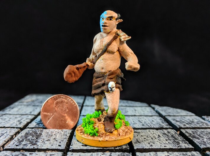 Hill Ogre 3d printed This is an example of the model painted with a modified base.