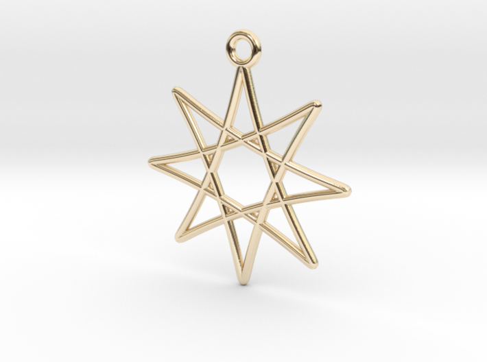 Spirograph Star Pendant, 8 Points 3d printed