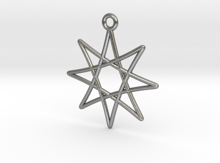 Spirograph Star Pendant, 8 Points 3d printed