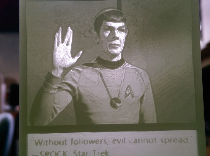 Mr Spock hanging lithophane Meme 3d printed