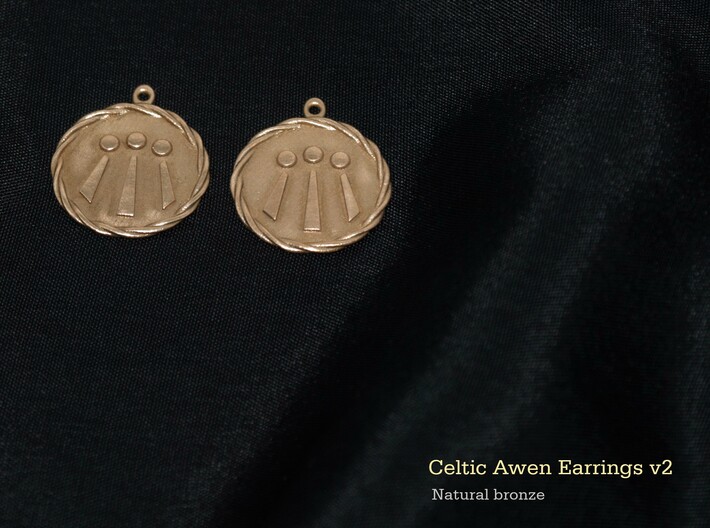 Celtic Awen Earrings v2 3d printed