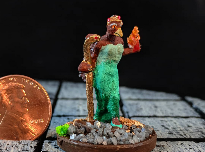 Aarakocra Sorceress 3d printed An example of this model painted and mounted to a modified base.