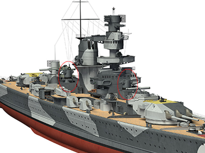 1/350 DKM Admiral Scheer Range Finder Set x3 3d printed 