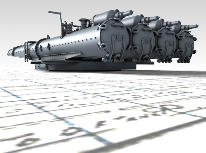1/200 Royal Navy 21" Quad Torpedo Tubes x1 3d printed 3d render showing product detail