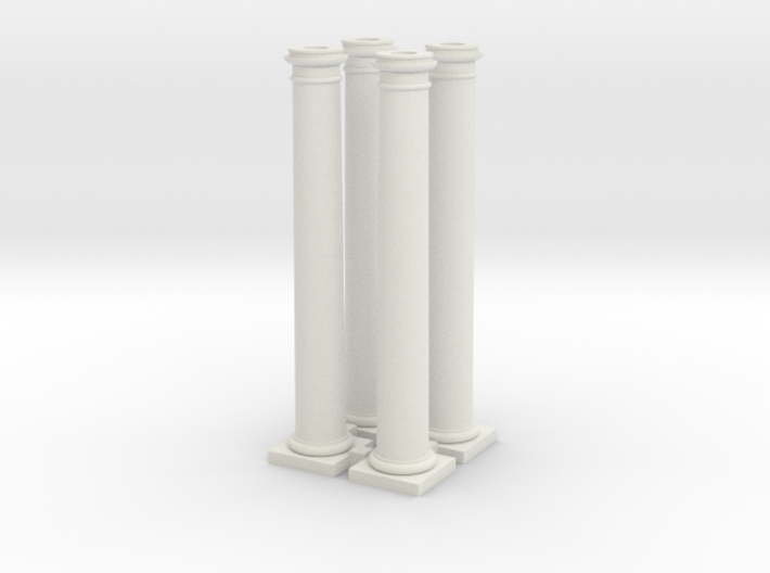 4 Doric Columns 3500mm high at 1 to 76 scale 3d printed