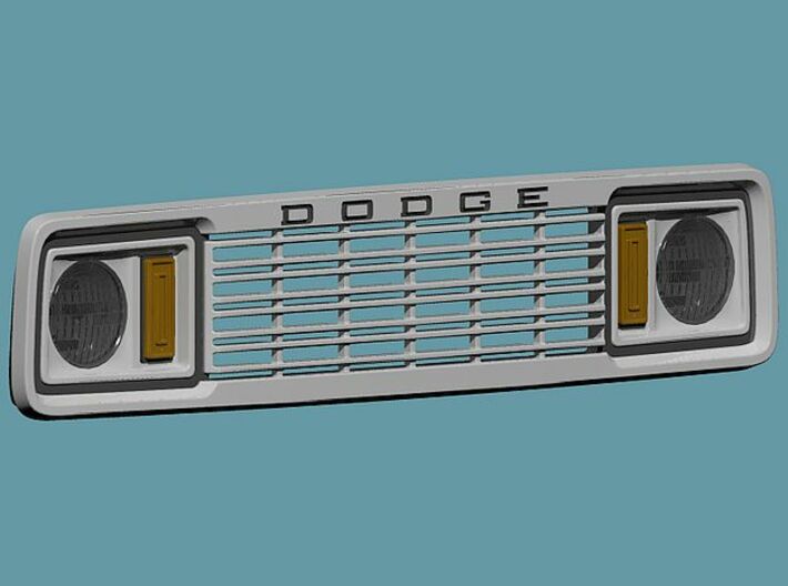 1/25 1977 Dodge Ramcharger Grill 3d printed rendering of the assembled grill