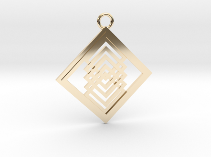 Geometrical pendant no.14 3d printed