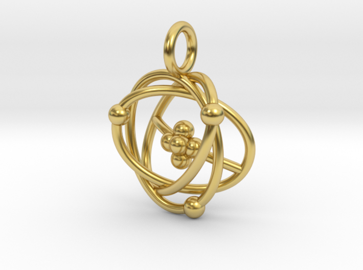 Atomic Model Pendant - Science Jewelry 3d printed