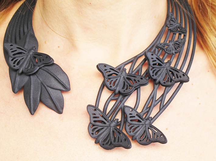 Butterflies in Love_Necklace 3d printed