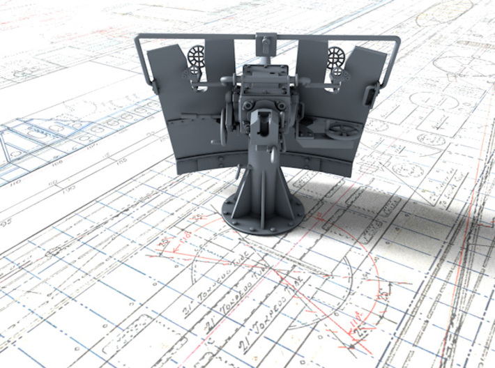 1/35 3-pdr 1.85"/40 (47 mm) MKV Mounting 3d printed 3D render showing product detail