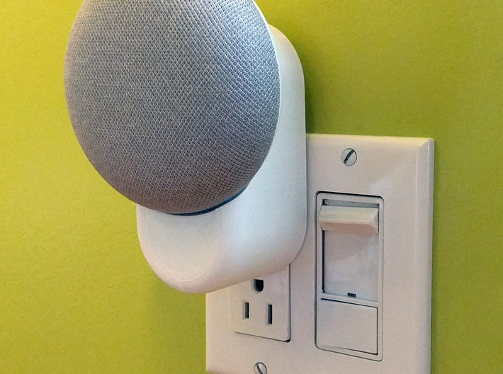 Clean &amp; Minimal Google Home Mini Outlet Mount 3d printed