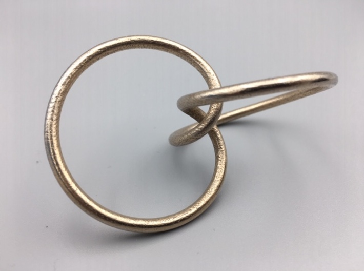 Steel Tritangentless Trefoil Knot 3d printed 3D print of model in Polished Bronzed-Silver Steel