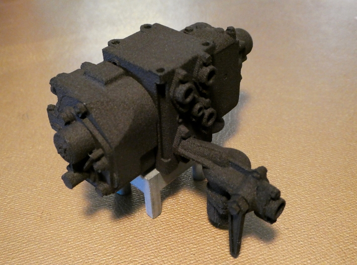 1/8 Scale AB Valve 3d printed From behind, the myriad pipe connection ports are visible.