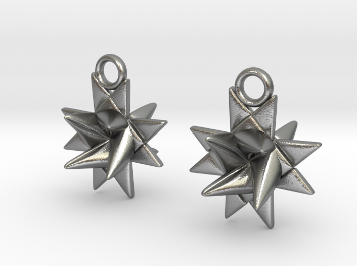 Froebel Star Earrings - Christmas Jewelry 3d printed