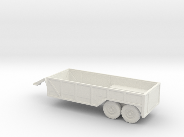 1/87 Scale 6x6 Jeep Open Cargo Trailer 3d printed