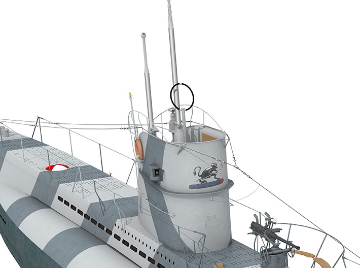 1/35 U-Boot Type II D Conning Tower Detail SET 3d printed 