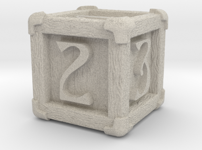 High Detailed Wood Dice with Numbers 3d printed