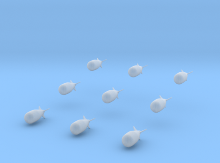 D Day Balloon Set of 9 3d printed D Day Barrage Balloons - CLASSIC AIRSHIPS
