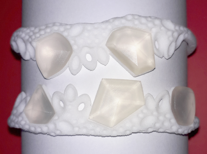 Cosplay Club Cuff Crystals 3d printed Smooth Fine Detail Plastic