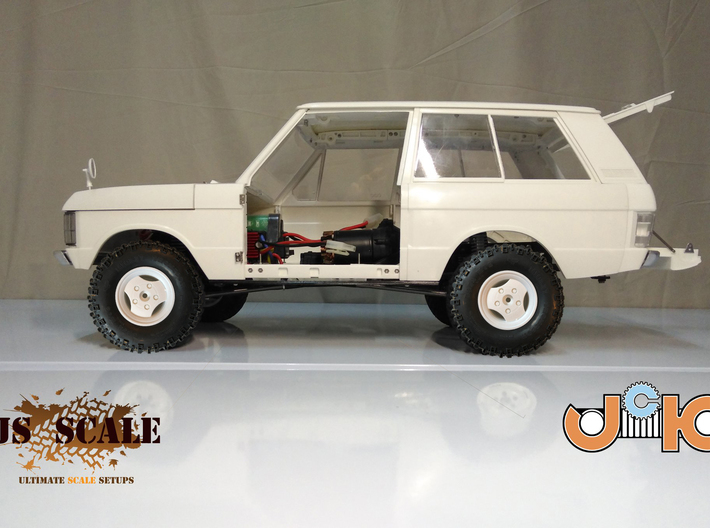 Range Rover Classic 1.9 Wheel 3d printed Shown for scale.