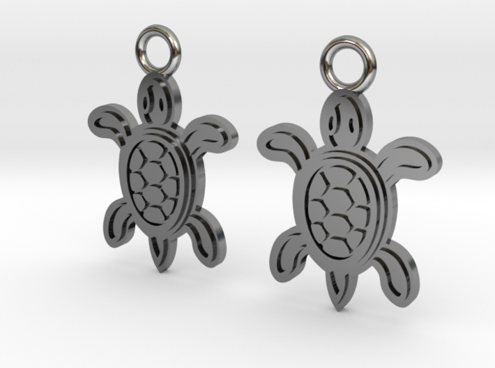 Tribal Turtle Earrings 3d printed 