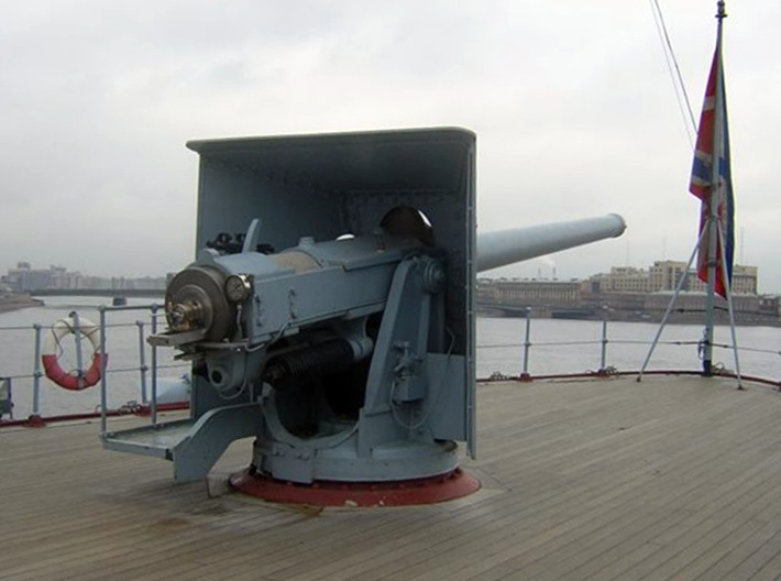 1/400 Russian 152mm /45 Naval Gun shielded Set x4 3d printed 
