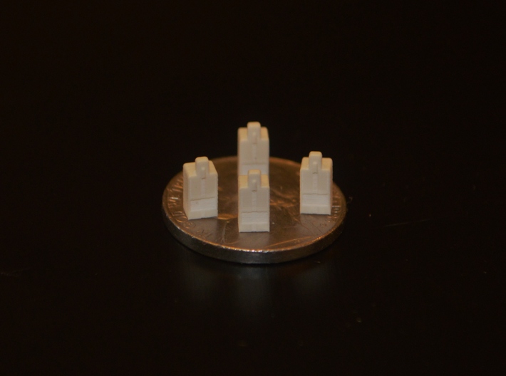 N-Scale Newspaper Vendor (4 Pack) 3d printed Production Sample w/ Size Comparison