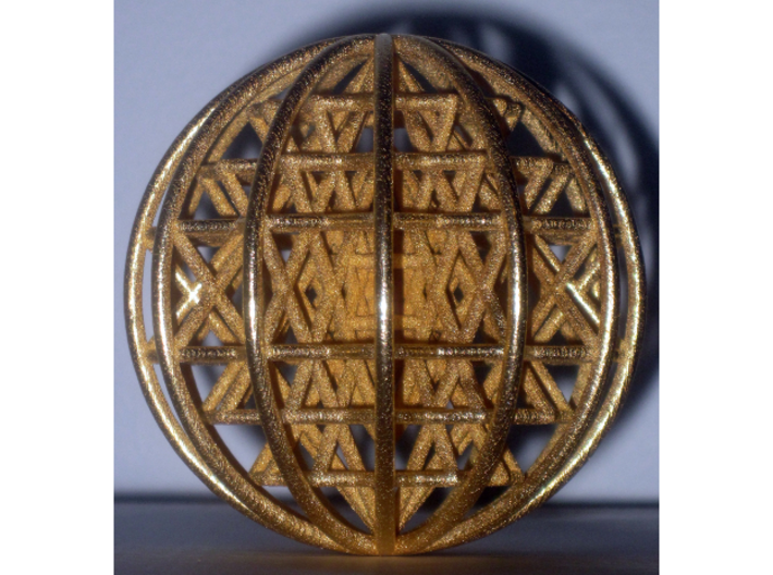 3D Sri Yantra 12 Sided Symmetrical Sphere 3&quot; 3d printed