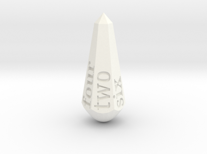 Obelisk dice spelled (d4 or d6) 3d printed