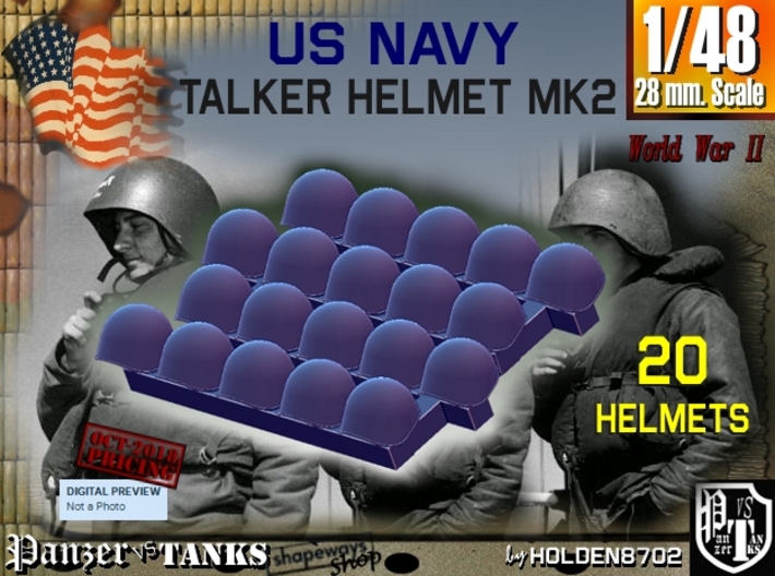 1/48 USN Mk2 Headphones Helmet Set001 3d printed