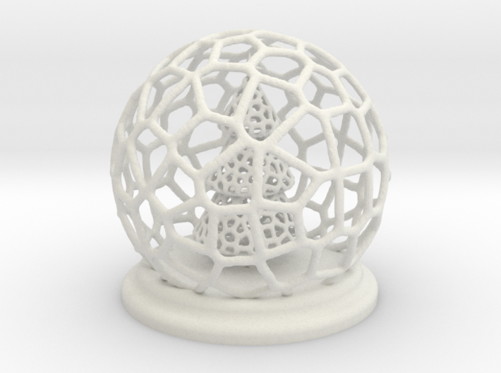 Voronoi Christmas Tree Globe 3d printed