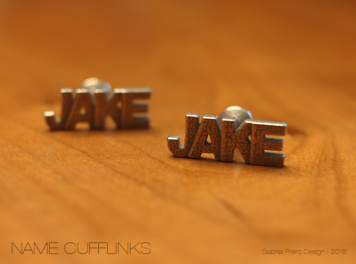 Custom Name Cufflinks - Jake 3d printed