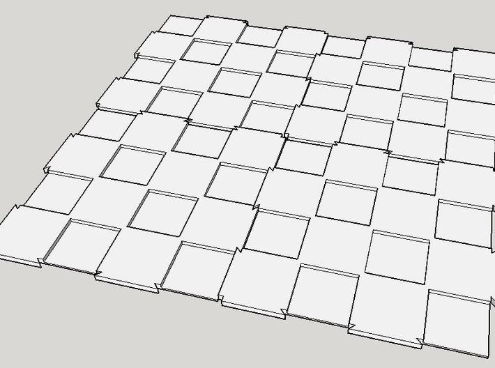 Expandable Mini Chess Board 4x4 with 1/2" Squares 3d printed 